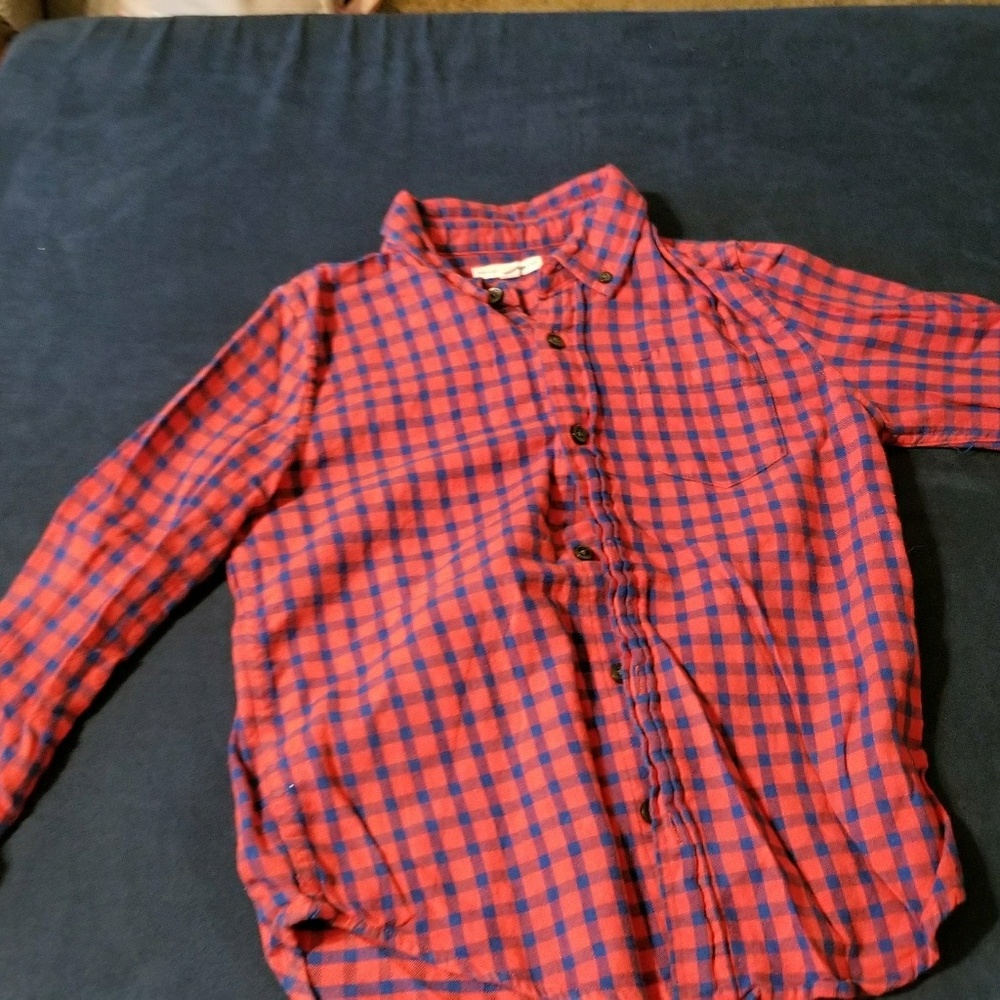 Red and blue Long sleeve button up